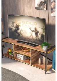 Resim Tv Sehpası Tv Ünitesi Sehpa Çift Ceviz 5003 Çok Renkli 