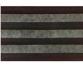 Resim Giz Zerbino Dikdörtgen 45x70 cm Kauçuk-Halı Paspas Gri 