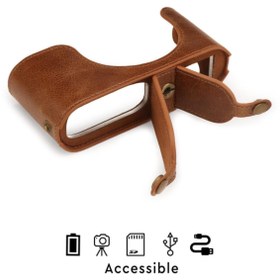 Resim MegaGear Leica Q2, M10 Hakiki Deri Fotoğraf Makinesi Kılıfı (Tek Dip) 