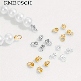 Resim 18K Altın Kaplama Pirinç Kabuk Uçlu Krimp Boncuklar, Bileklik Yapım Malzemeleri, Zincir Bağlantı Uçları ve Aksesuar Parçaları 