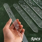 Resim 5'li Akrilik Deri Delik Punch Şablon Seti, Şeffaf Plastik Kemer Delik Baskı Kılavuzu, DIY El Sanatları Aksesuarı, Deri İşleme Konumlandırma Aracı 