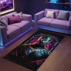 Resim Bater Kadife Oyuncu Odası Halısı Kaymaz Pamuk Tabanlı Yıkanabilir Antibakteriyel Gamer, Gaming Halısı 120X180 