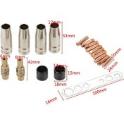 Resim Xiaxiaoer Kaynak Torcu Sarf Malzemesi-10 x Konik Takılabilir Gaz Memesi 20 x M6 0,8 mm Meme 4 x Tutma Yaylı Meme Tutucusu 4 x Yalıtkan 2 x Alet-Altın ve Gümüş (Yurt Dışından) 