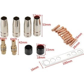 Resim Xiaxiaoer Kaynak Torcu Sarf Malzemesi-10 x Konik Takılabilir Gaz Memesi 20 x M6 0,8 mm Meme 4 x Tutma Yaylı Meme Tutucusu 4 x Yalıtkan 2 x Alet-Altın ve Gümüş (Yurt Dışından) 