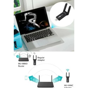 Resim Mepura Dual Band AC1200 USB 3.0 Adaptör Kablosuz Wifi Yükseltici 
