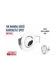 Resim Lampist 1w Hareketli Manda Gözü Beyaz Spot 6500k Diğer 