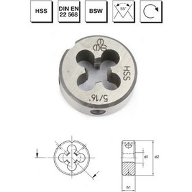 Resim Mte Makina Takım W5/8" Hss Dın En 22 568 Whitworth Normal Vidalı Pafta Lokması - B00110041587 