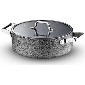Resim Stone-age 30 Cm Çizilmez Yanmaz Yapışmaz İndüksiyonlu Basık Tencere Gri 