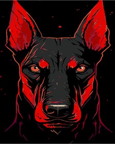 Resim wombhobby Doberman Sayılarla Boyama Seti 80X100 RULO ( ÇITAYA GERDİRİLMEMİŞ ) ! 