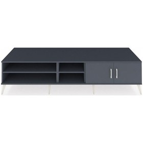 Resim Kronos Tv Ünitesi 3 Raflı 2 Kapaklı 220x59x51 Antrasit-antrasit Antrasıt/antrasıt - Antrasıt 