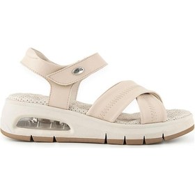 Resim Muya Plivati Anatomik Air Max Tabanlı Topuk Dikeni Kadın Sandalet Krem 