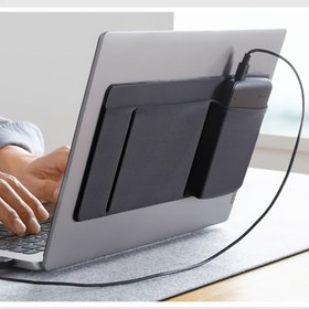 Resim Üç Cebi Olan Premium Suni Deri Fare Depolama Çantası, 2 Fare, Kapasitif Kalem Dokunmatik Kalem, Elektronik Kalem vb. Tutabilir, Kendinden Yapışkanlı Çok Fonksiyonlu Organizatör, Çeşitli Bilgisayarlar, for iPad vb. İçin Uygun, Şık ve Pratik 