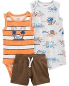 Resim Carter's Erkek Bebek Tulum Set 3'lü Paket 