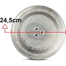 Resim Vestel Regal Mikrodalga Fırın Cam Tabak Tepsi Döner Tabla Tırnaklı 24,5cm 245MM V42055622 