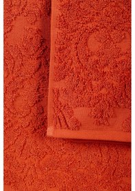Resim Mira Home 2 Parça Jakarlı Banyo Havlu Takımı Doku Desen Kiremit Renkli 