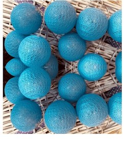 Resim MOBGİFT 3 Meter 20'li Led Işıklı Mavi Hasır Pamuk Top Dizeleri Sürpriz Hediyeli 