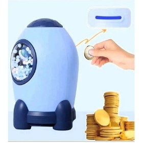 Resim Büyük Boy Şifreli Işıklı Roket Kumbara 17x10cm 