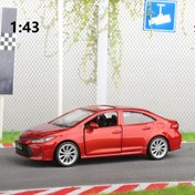 Resim CCA COOL CHIC AUTO 1:43 Ölçekli TOYOTA Corolla Kapıları Açılabilir Çek-Geri Araba Modeli - Gerçekçi Kırmızı/Beyaz Replika Oyuncak Çocuklar için, Koleksiyoncular, Doğum Günü Hediyeleri, Koleksiyon Parçası, Detaylı İşçilik, Şık Tasarım 