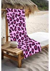 Resim Dijital Baskı Plaj Deniz Havlusu Leoparlı Desen Peştamal Hvl0014 Renkli 