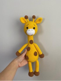Resim Zey's Amigurumi Amigurumi Zürafa Uyku Arkadaşı Emzik Zinciri Çıngırak Set 