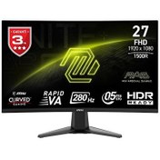 Resim MSI MAG 276CXF 27" 280 Hz 0.5 MS HDMI DP HDR Ready AdaptiveSync FHD Rapid VA Curved Oyuncu Monitörü 