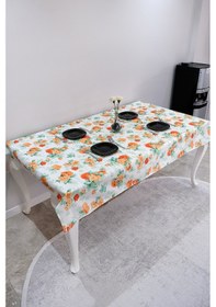 Resim Sufre Sıvı Geçirmez Masa Örtüsü Sofra Bezi Sofra Örtüsü Piknik Örtüsü Turuncu Güller 