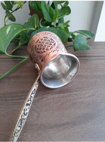 Resim Kalın İşlemeli Bakır Cezve 250 ml 