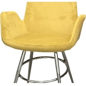 Resim Sandalye MAKİ Kollu Sarı Model Dökme Sünger Metal Transmisyon Çelik Nikelaj Babyfac kumaş El Yapım 