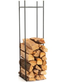 Resim Şömine Yanı Odunluk Metal Odun Standı Tasarım Ferforje Odunluk 