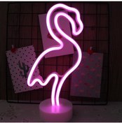Resim Genel Markalar Pembe Flamingo Model Neon Işıklı Masa Lambası 