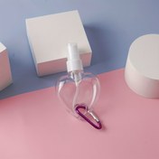 Resim Anahtarlık Kancalı Kalp Şeklinde Sprey Şişe 50ml - Taşınabilir, Sızmaz Seyahat Boyu Parfüm ve Kozmetik için, Kokusuz Plastik, Yeniden Doldurulabilir & Kompakt, Yolda Kullanım Kolaylığı İçin, Parfüm Dolumlu Şişeler - koruma 