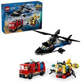Resim LEGO City Helikopter İtfaiye Kamyonu ve Denizaltı Karışımı 60462 