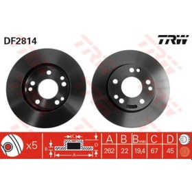 Resim TRW DF2814 Fren Diski Ön Mercedes 190 W201 82-93 Havalı 262Mm 