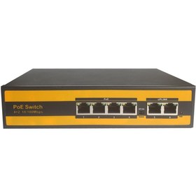 Resim Senseı POE-4002-78W 4x10/100 + 2x10/100 Uplink 78W 250 Metre Poe Switch 