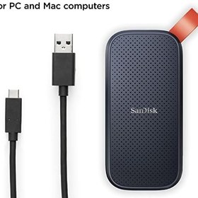 Resim SanDisk 1 TB Taşınabilir SSD, 800 MB/s'ye kadar hızlar, USB 3.2 Gen 2, Harici NVMe, Sağlam Kauçuk Kanca, Updated Firmware, Gri 