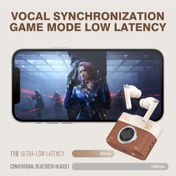 Resim Monyee Onıkuma T18 Tws Kablosuz Kulaklık: Hifi Stereo, Bluetooth 5.3, Oyun Ve Müzik İçin Retro Tasarım, Kahverengi 