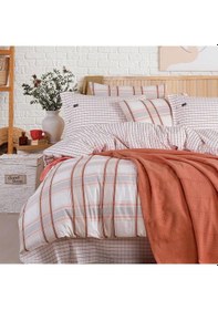 Resim Blue Marine Çift Kişilik Nevresimli Pike Takımı Nautical Kiremit Kiremit 