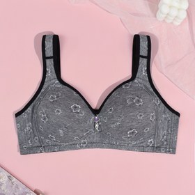 Resim Rhinestone Dekor Çiçek Desenli Kablosuz Sütyen, Rahat ve Nefes Alabilir Sütyen, Kadın İç Çamaşırı ve İç Çamaşırı 