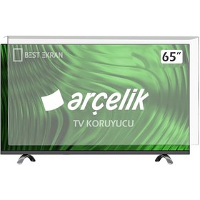 Resim Arçelik Uyumlu A65 C 985 B Tv Ekran Koruyucu - Arçelik Uyumlu 65" inç tv ekran koruyucu Şeffaf Paneli A65C985B 