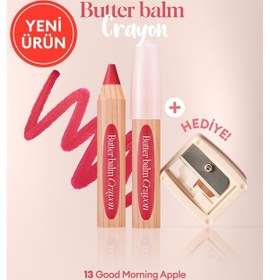 Resim Kremsi Kalem Şeklinde Renkli Dudak Balmı &kalemtıraş Clıo Butter Balm Crayon 013 Good Morning Apple 013 Good Morning Aplle 