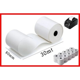 Resim Matbaalife Termal Pos Rulosu, Adisyon Rulosu,termal Yazıcı Kağıdı, Bilgi Fişi 80 Mmx 30 Mt (10 PAKET) 100 Adet 