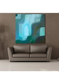 Resim Mavi Tonları Kanvas Tablo 200x200cm 