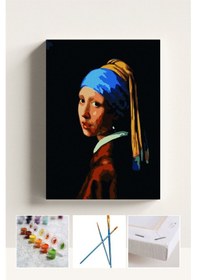 Resim Sayılarla Boyama Seti İnci Küpeli Kız Tablo 40x50cm 