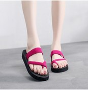 Resim Rahat Şık Moda Hafif Parmak Arası Plaj Günlük Sandalet Kadın Terlik Pembe 