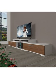 Resim Decoraktiv Flex 130 Mdf Tv Ünitesi Tv Sehpası Beyaz - Ceviz 
