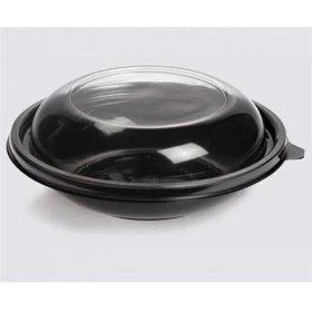 Resim AyrStore Kullan At Siyah Şeffaf Kapaklı Salata Kasesi 16 Adet 