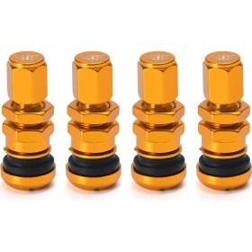 Resim Xiyu Shop Altın Tarzı Hypertune - Evrensel 4 Işınları Yarış Dövme Alüminyum Valf Gövde Kapakları Tekerlekler Jantlar HT-WR11 (Yurt Dışından) 