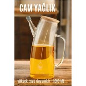 Resim feifei Yağ Sirke Şişesi Yağlık Borosilikat Cam 1000 ML - HBY3356-7419 