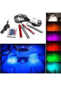 Resim Araç Içi Ayak Altı Kumandalı Led Sese Duyarlı 4x12 Fonksiyonlu Ayak Altı Aydınlatma Ayak Altı Led 