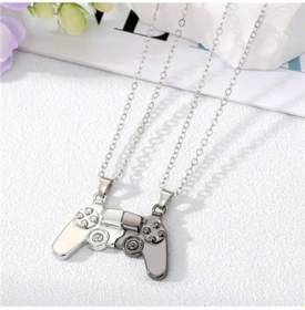 Resim Herşey Nota Oyun Konsolu Mıknatıslı Siyah Gri İkili Çift Kolye Siyah 